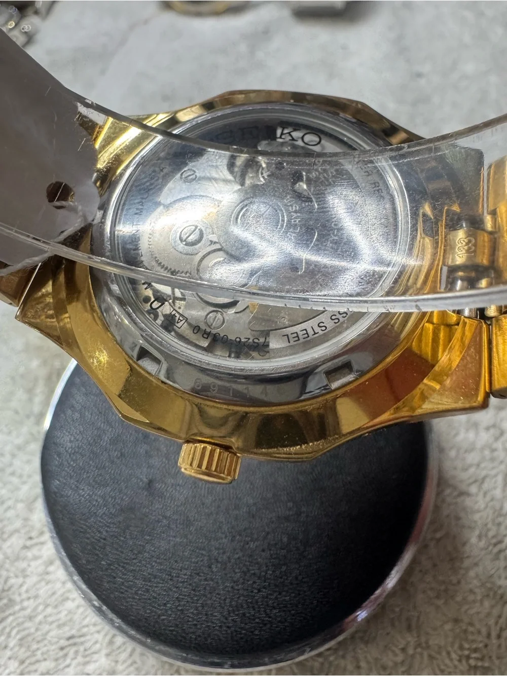 Seiko Gold Tone Men's Automatic Watch with Day-Date
